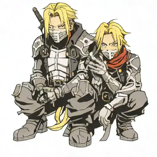 edward and alphonse elric full metal alchemist tattoo design idea