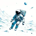 Coverup Space With Astronaut floating tattoo design idea