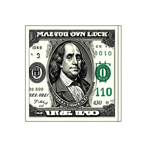 "Make your own luck" $100 bill tattoo design idea