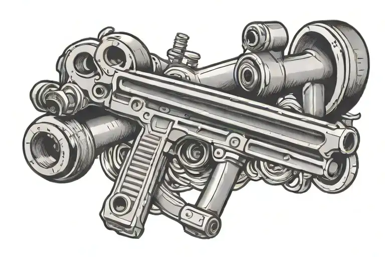 pipe wrench   tattoo design idea