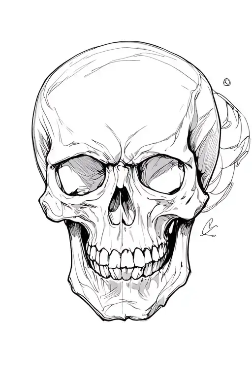 skull soft shading tattoo design idea