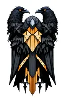 vikings simmetric crow tattoo design idea