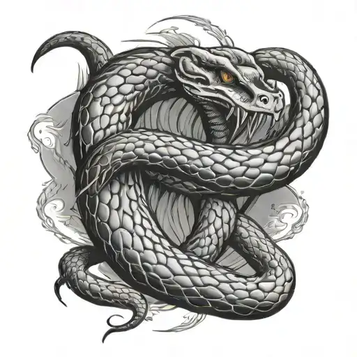 ouroboros snake eating its own tail tattoo design idea