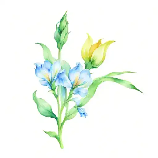 December July and May birth flower arrangement  tattoo design idea