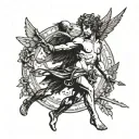 evil cupid in ancient rome tattoo design idea