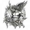 evil cupid in ancient rome tattoo design idea