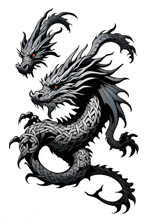 Celtic knot dragon tattoo design idea