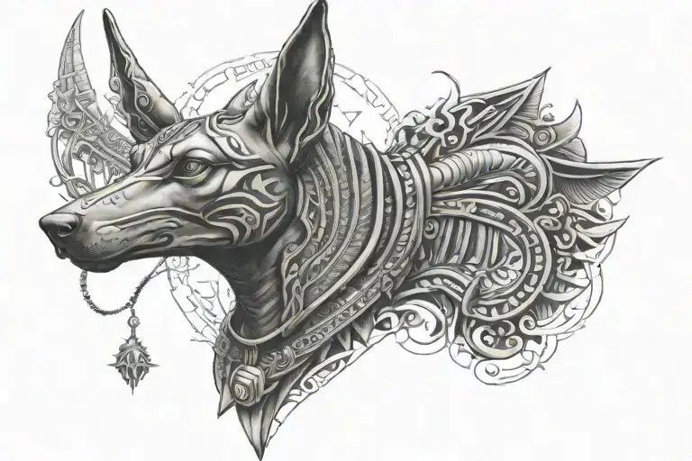 Anubis egypcian god tattoo design idea