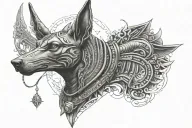 Anubis egypcian god tattoo design idea