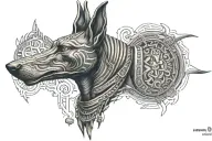 Anubis egypcian god tattoo design idea