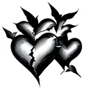 3 hearts broken fixed full tattoo design idea