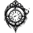 clock scroll pattern inspired tattoo design idea