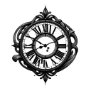 clock scroll pattern inspired tattoo design idea