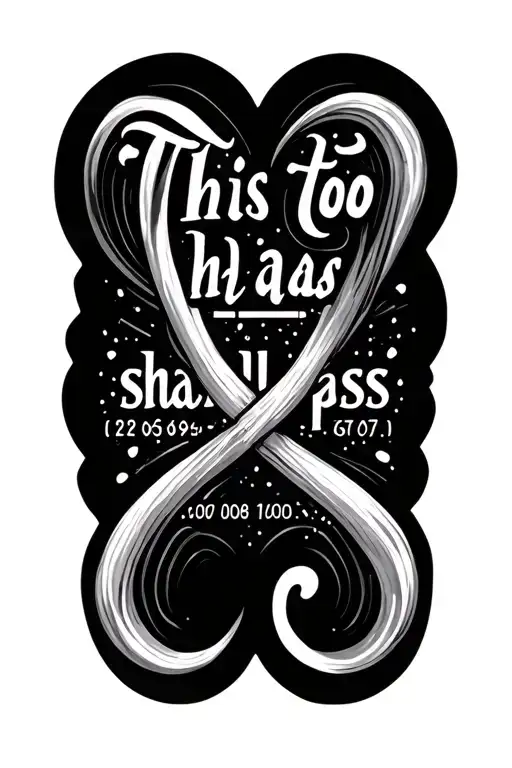 "This too shall pass" infinity with semi colon integrated with spotify scan code underneath tattoo design idea