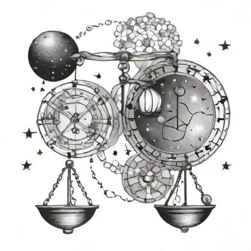 Libra and Pisces constellation tattoo design idea