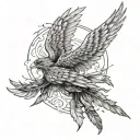 Icarus falling , feathers burnt  tattoo design idea