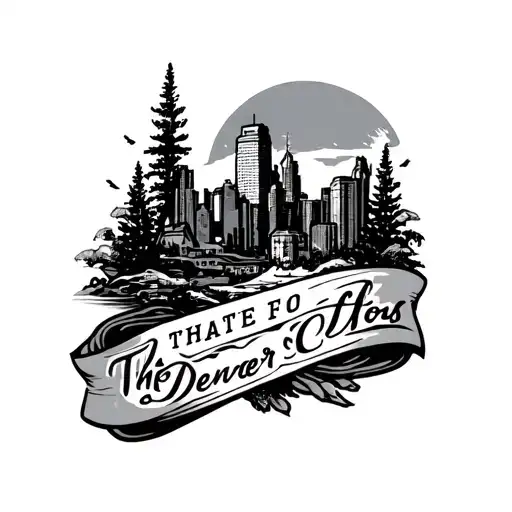 matching tattoos for a trip to Denver tattoo design idea