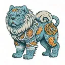 blue chow chow Celtic tattoo design idea