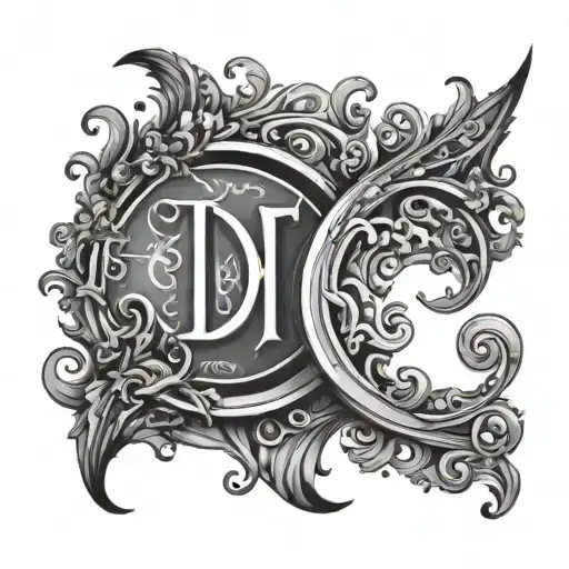 couple tattoo with DS AND SD initials  tattoo design idea