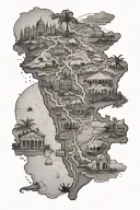 neg mawon and map of haiti tattoo design idea