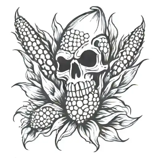 corn cob tattoo design idea