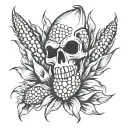 corn cob tattoo design idea