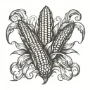 corn cob tattoo design idea