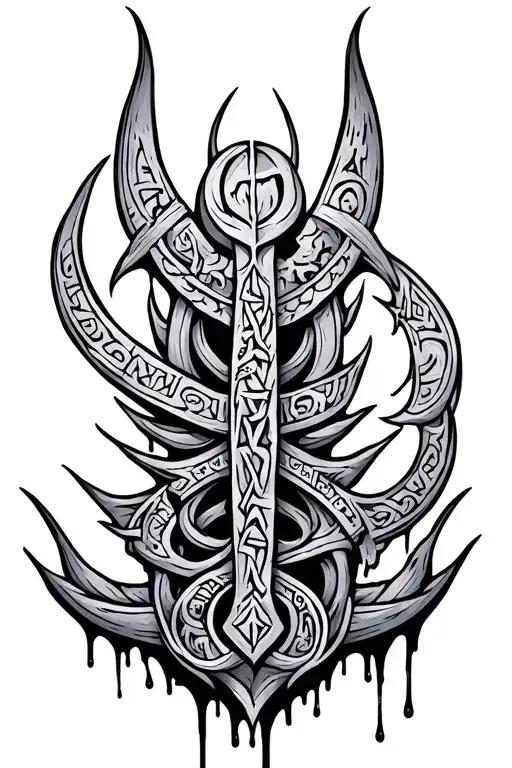 norse pagan beserker old norse runes dripping tattoo design tattoo design idea