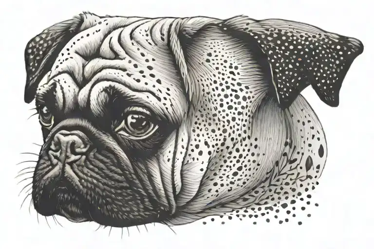 pug dog tattoo design idea