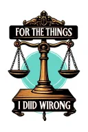 "FOR THE THINGS I DID WRONG" a set of scales symbolizing justice tattoo design idea