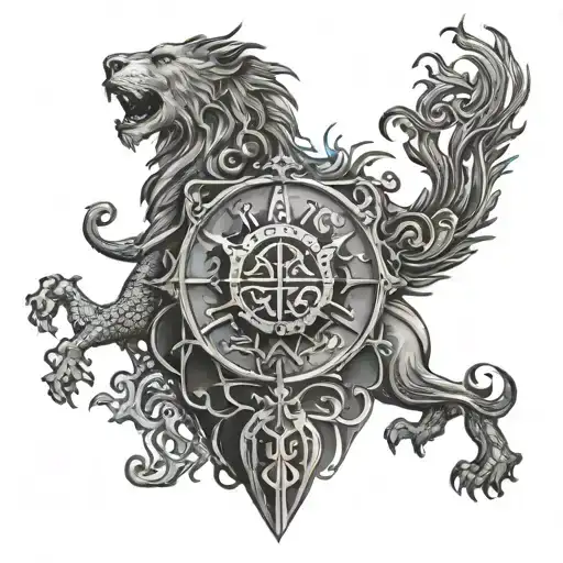 Narnia symbols inside tattoo design idea