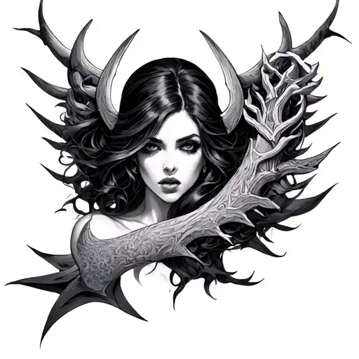 Lilith Diablo 4 tattoo design idea