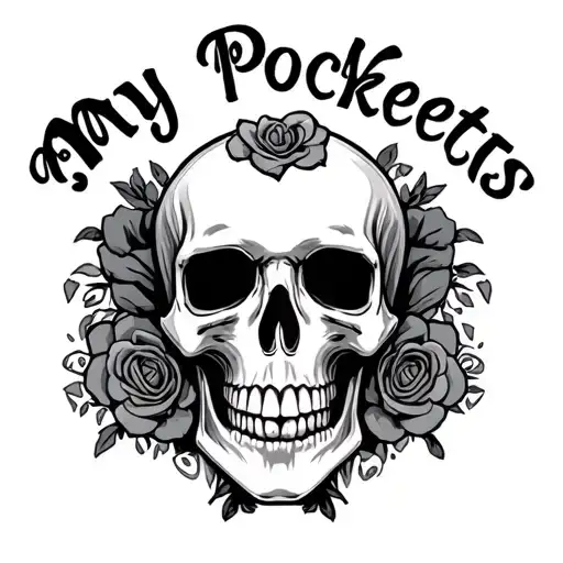 "My pocket socks" irish sweetheart smoke skull tattoo design idea