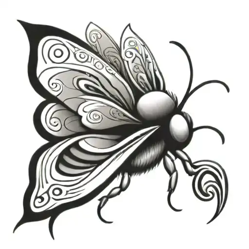 tribal bumblebee tattoo design idea