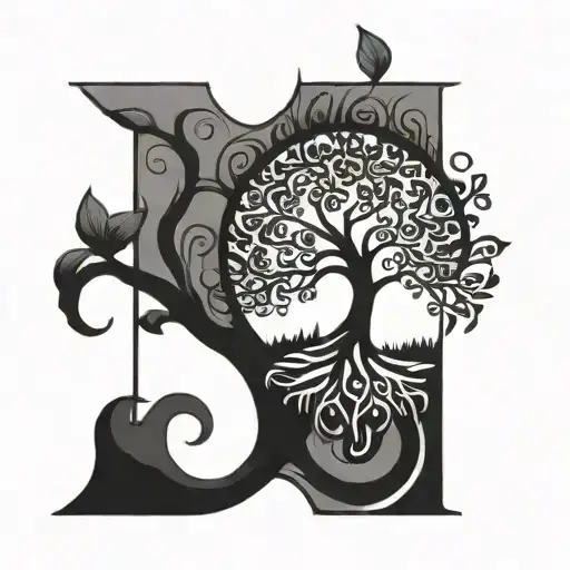 tree of life with a chevron included tattoo design idea