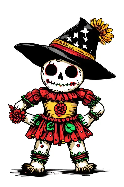 voodoo doll tattoo design idea