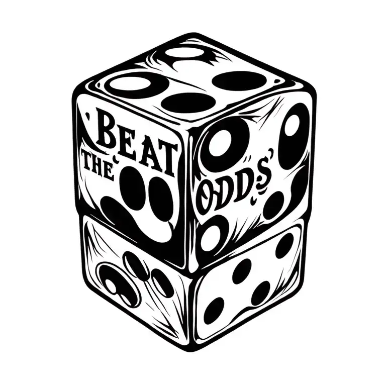 "Beat the odds" dice rolling tattoo design idea
