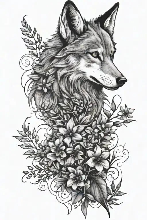 lupus, lupine flower, wolf, dna stand, **"Every day you fight is a testament to your strength. You've come this far, and you'll keep going." tattoo design idea