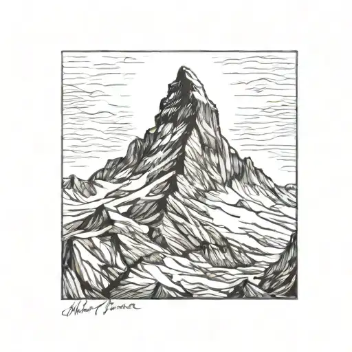 matterhorn mountain peak tattoo design idea