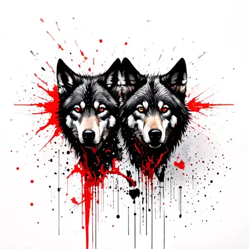 nordic 2 wolves skoll tattoo design idea