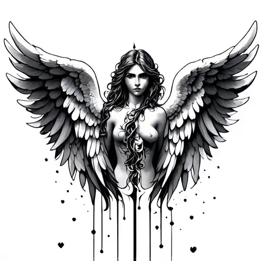 Fallen Angel Wings tattoo design idea