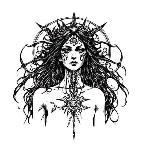 hecate goddess tattoo design idea