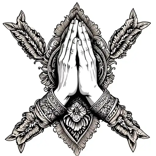 "Ellie gray Bejarano " "Ellie gray Bejarano " praying hands tattoo design idea