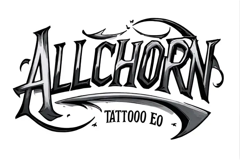 ALLCHORN last name written tattoo design idea
