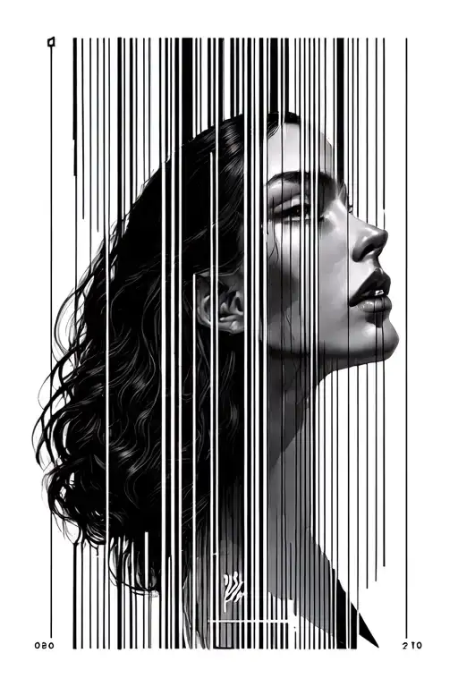 "0805 João & Selma 1971" bar code en vertical lines tattoo design idea