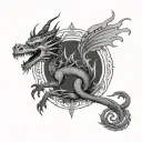 gemini dragon cavite tattoo design idea