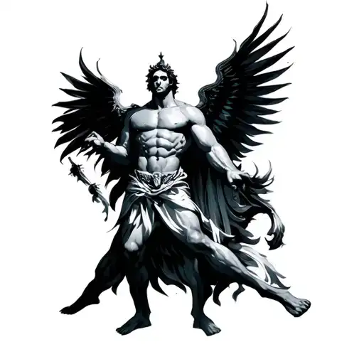 omni man and god tattoo design idea