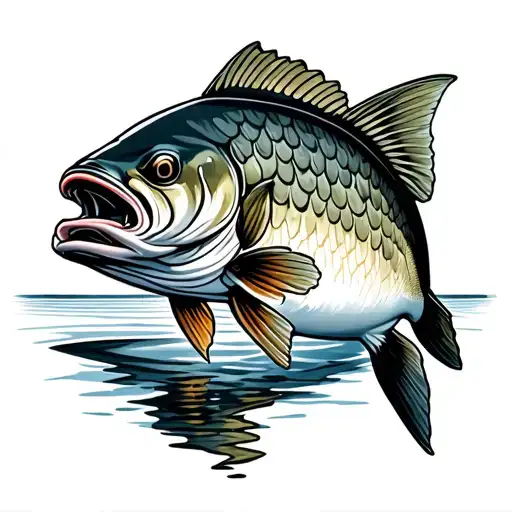 lac seul lake outline with walleye scales shading tattoo design idea