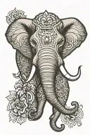 elephant face with Mandela design featuring tattoo design idea
