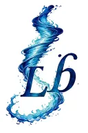 tornado made from Fire and Water originating from heaven with the letters Lb and D incorporated  tattoo design idea